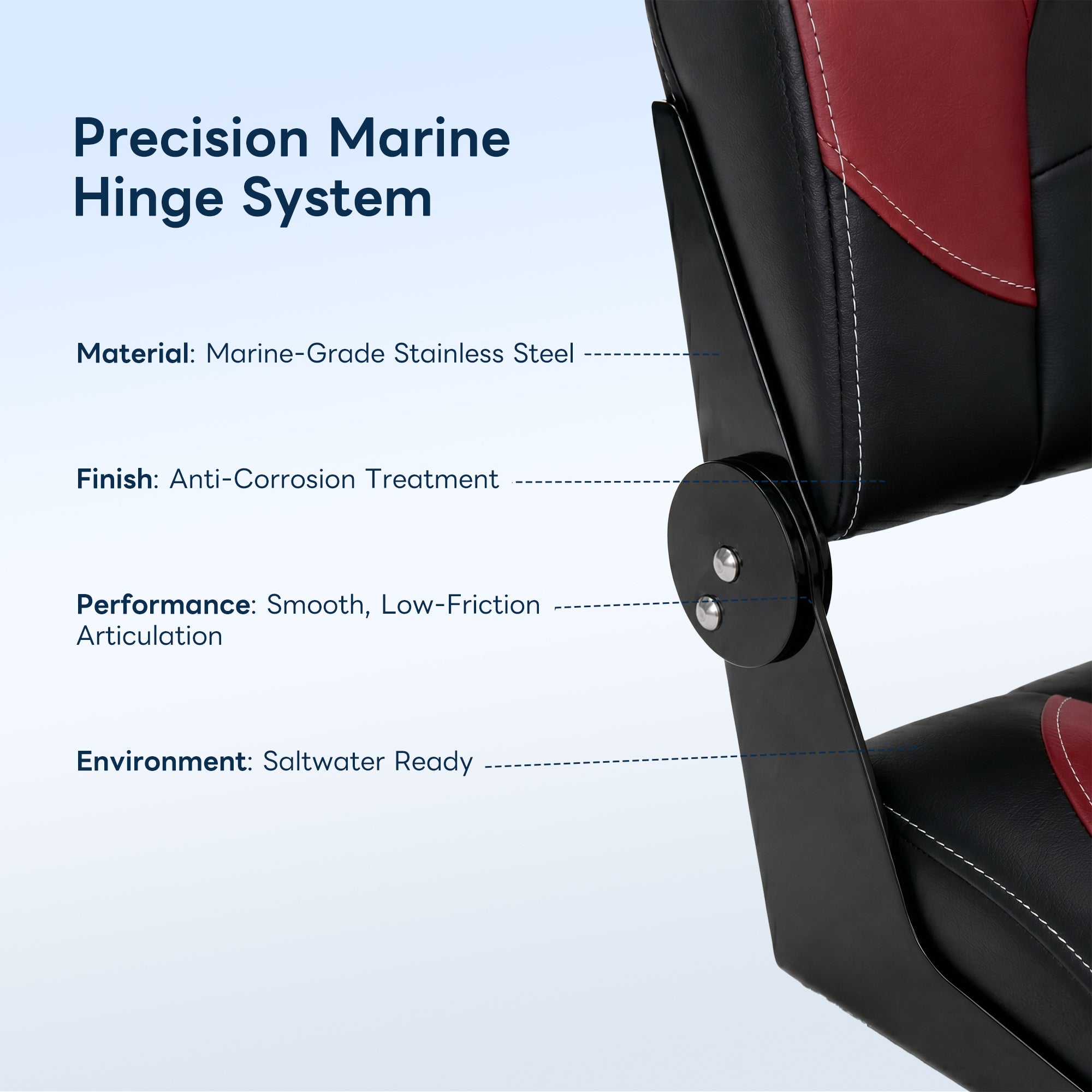 Folding Bass Boat Seat - Red