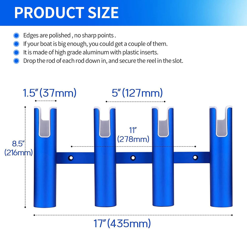 Aluminium Fishing Rod Holders Blue