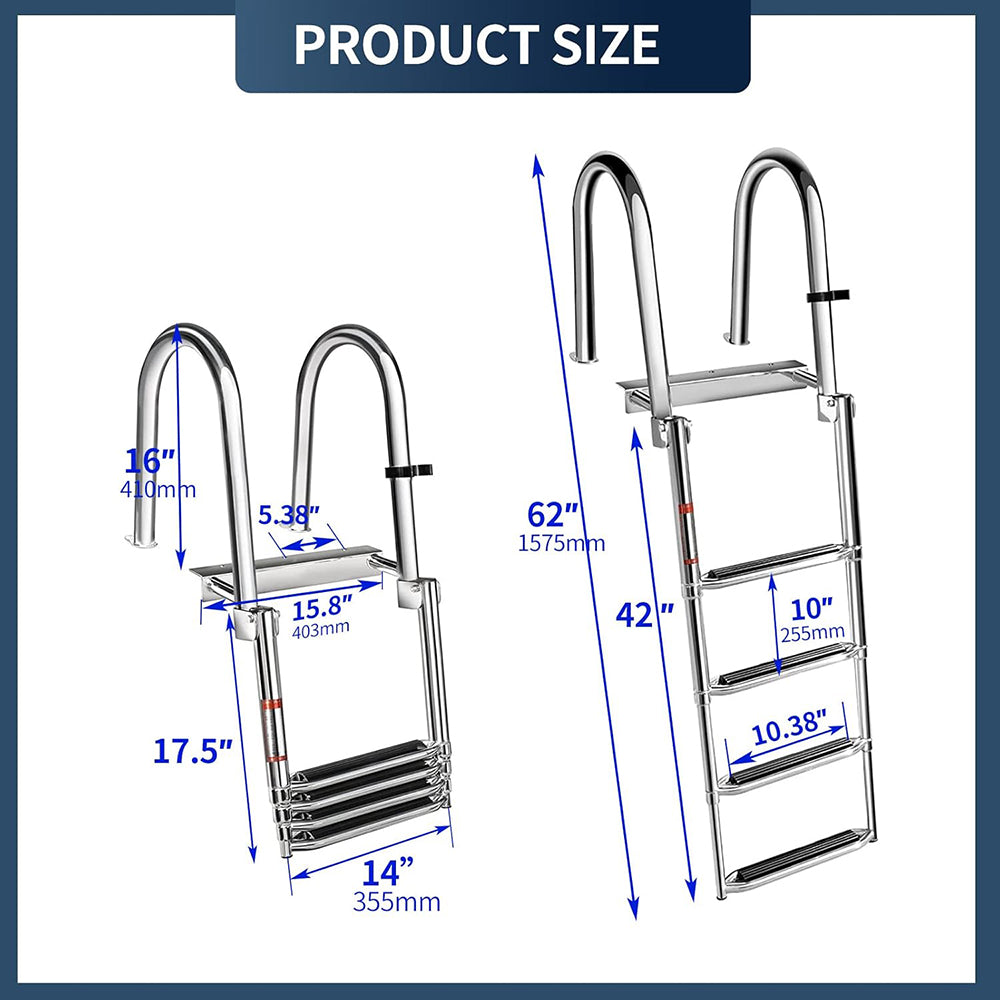 4 Step Pontoon Boat Ladder