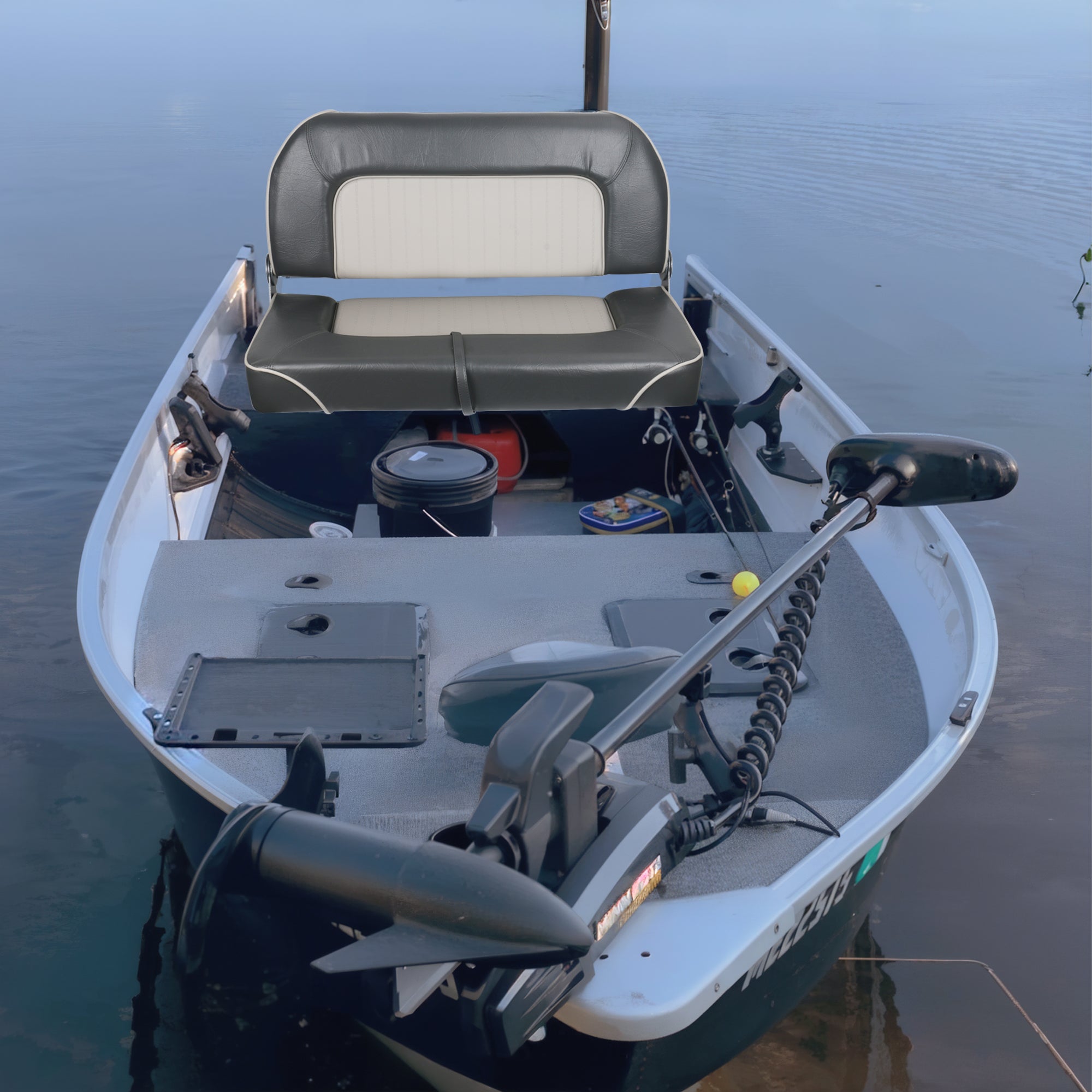 Boat Bench Seat- Double Folding Boat Seat- Gray