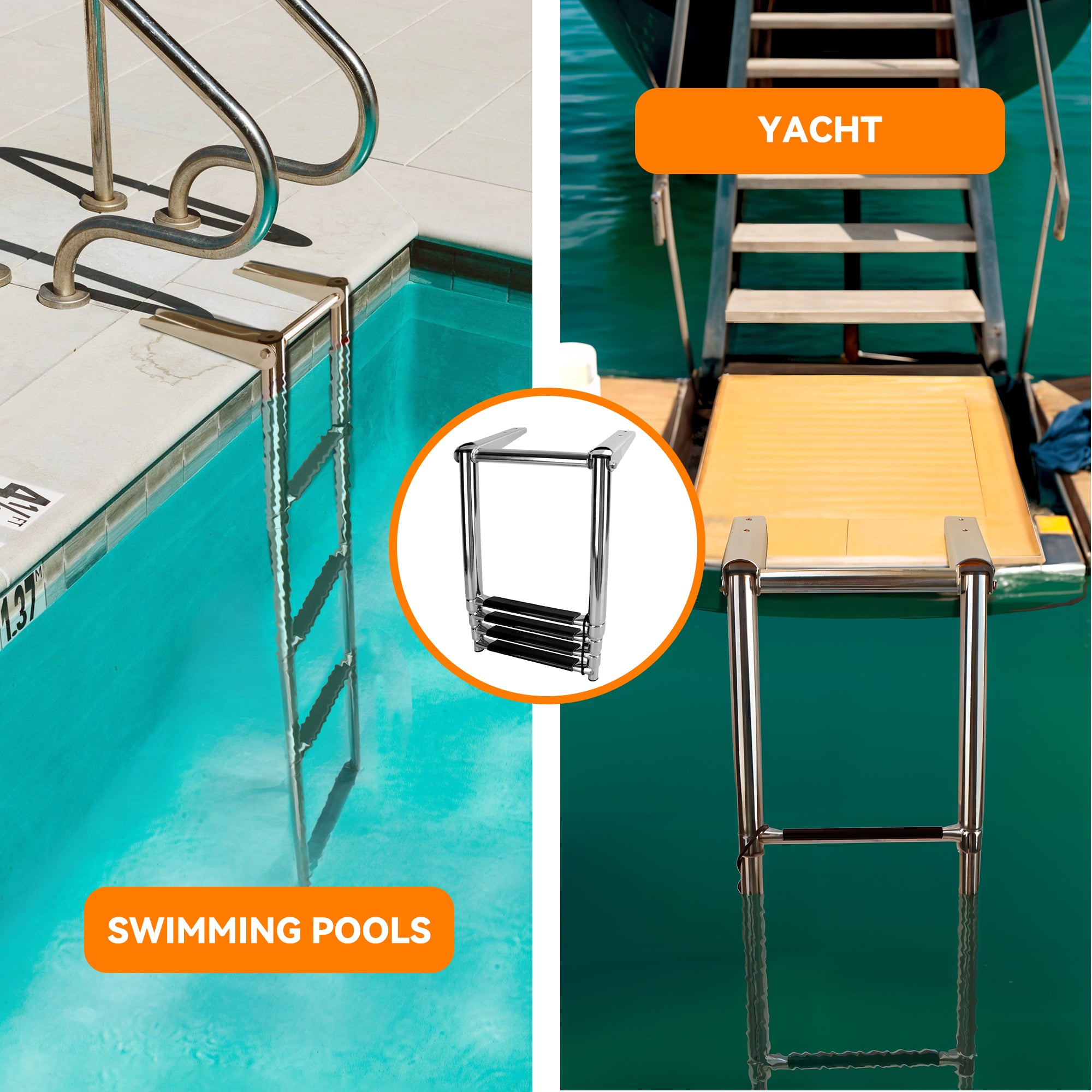 Boat Ladder 4 Step Folding