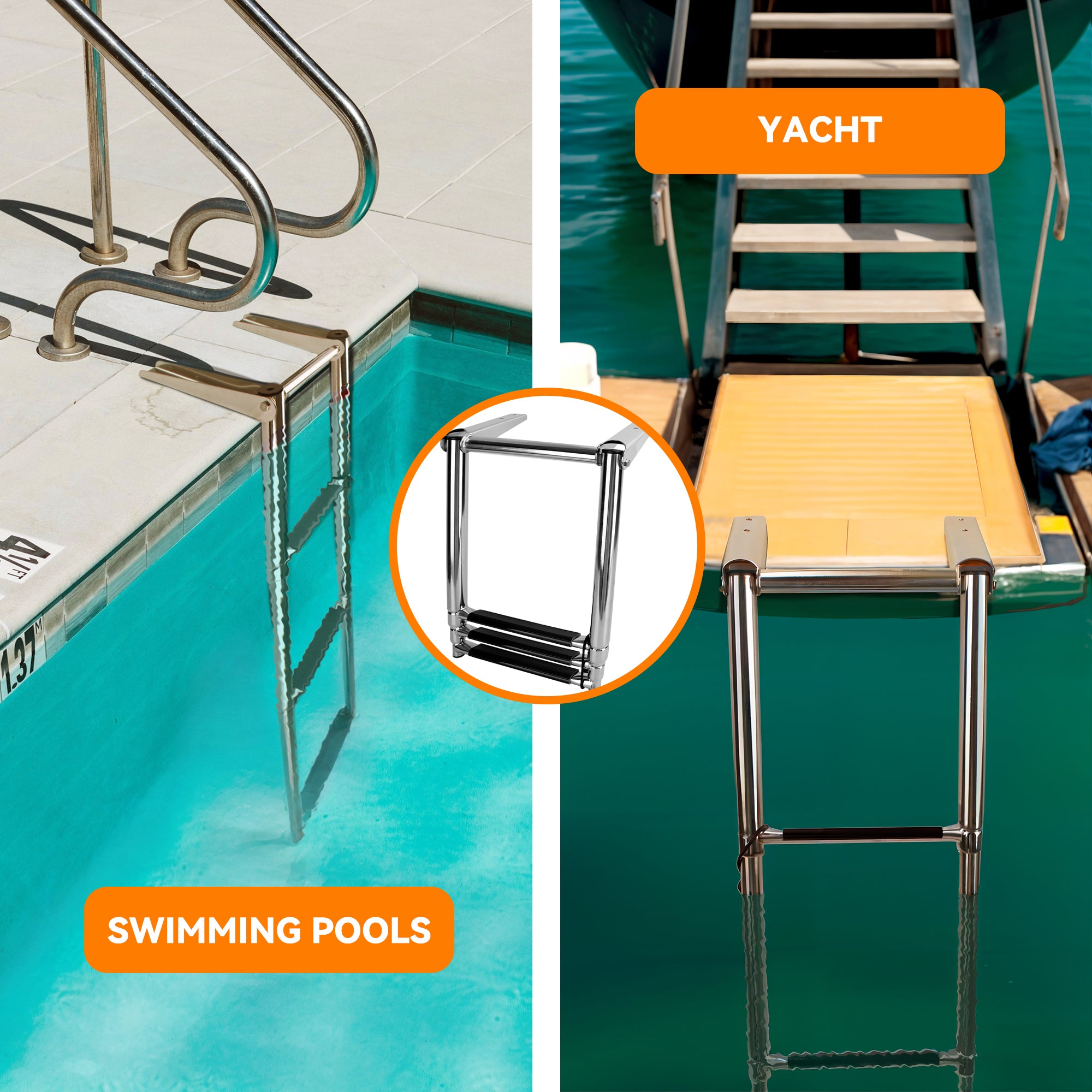 Boat Ladder 3 Step Folding