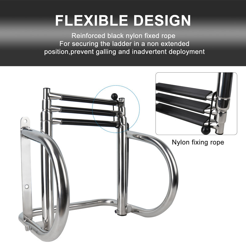 Pontoon Boat Ladder 3 Step Folding