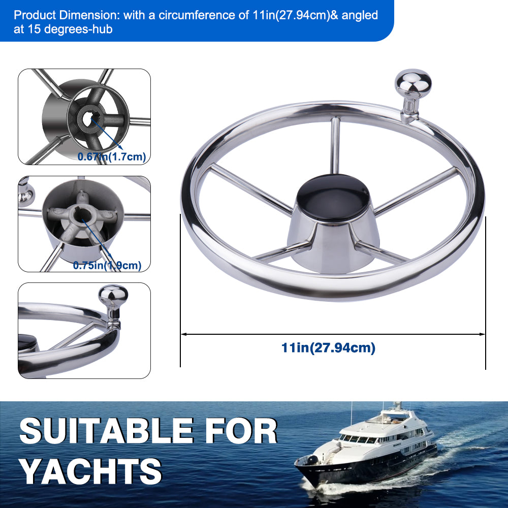 Marine Boat Steering Wheel 11"