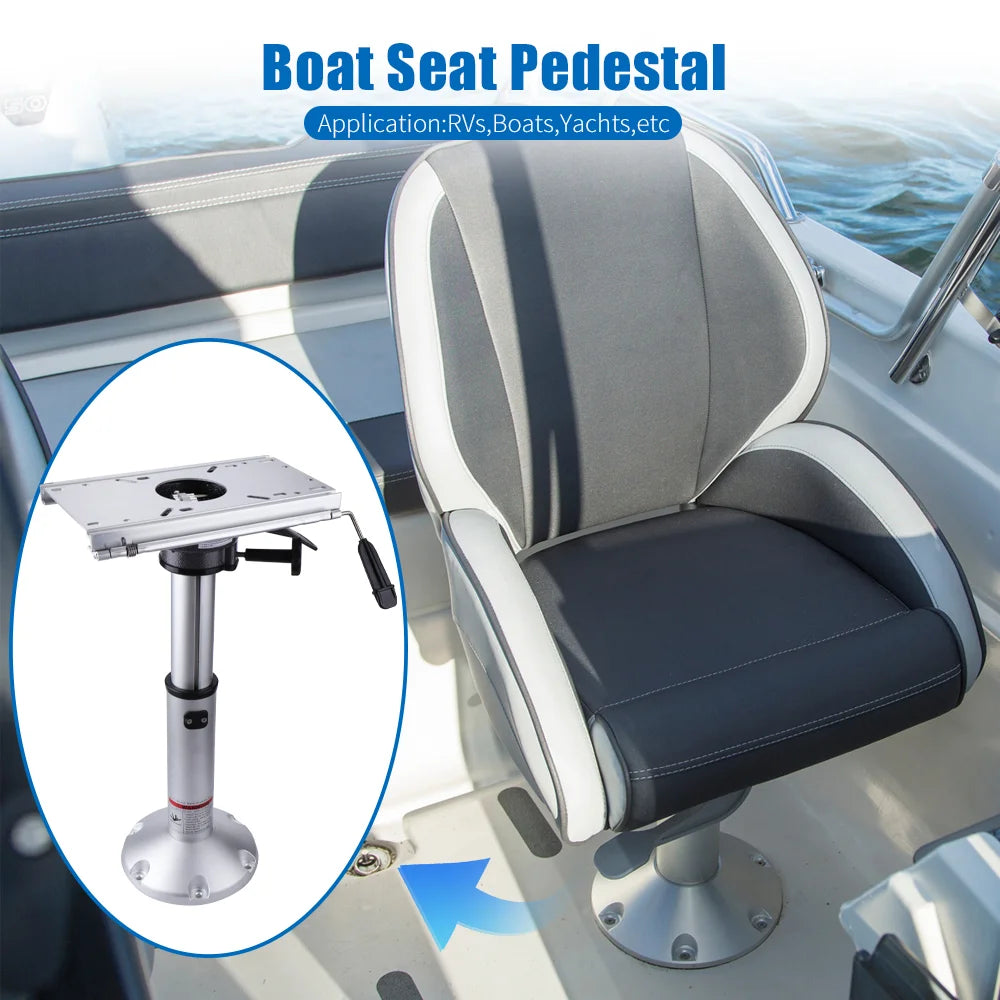 Gas Lift Boat Seat Pedestal with Slide Mount 14" to 20"