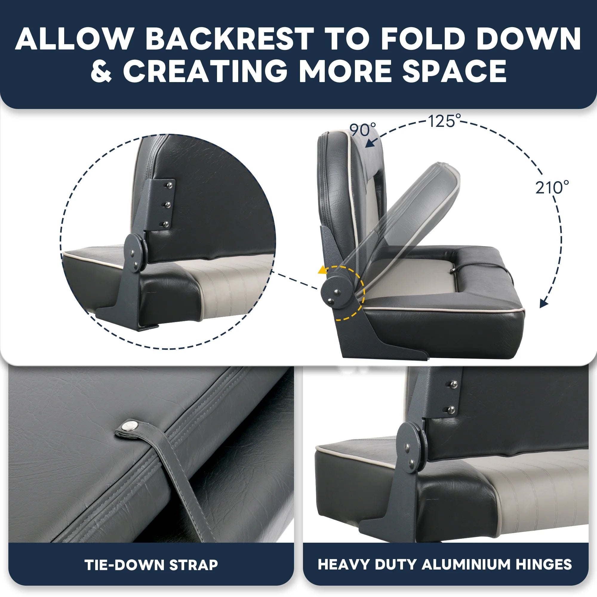 Double Folding Boat Seat