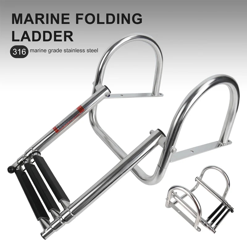 Telescoping Boat Ladder with Handrails