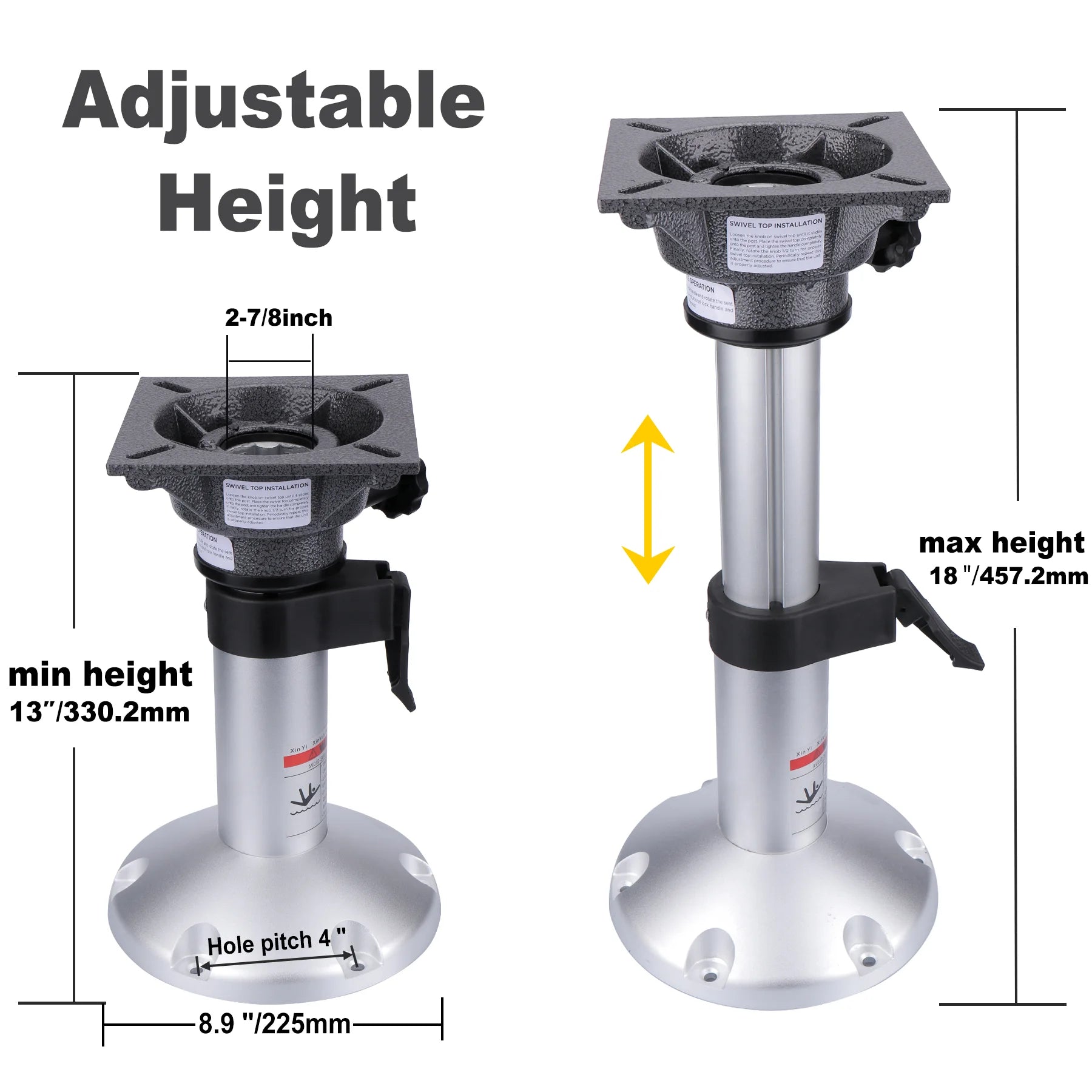 Boat Seat Pedestals 13 to 18 In