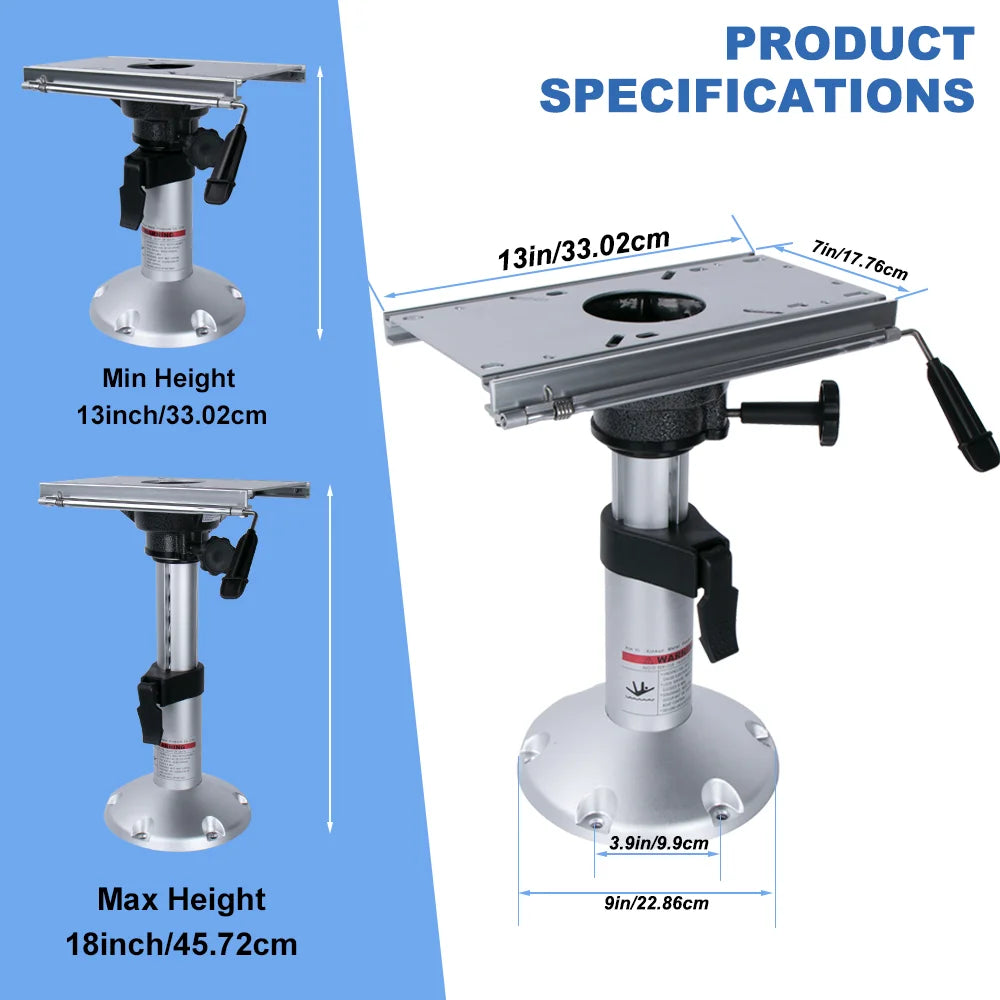 Boat Seat Pedestals with Slide 13 to 18 in