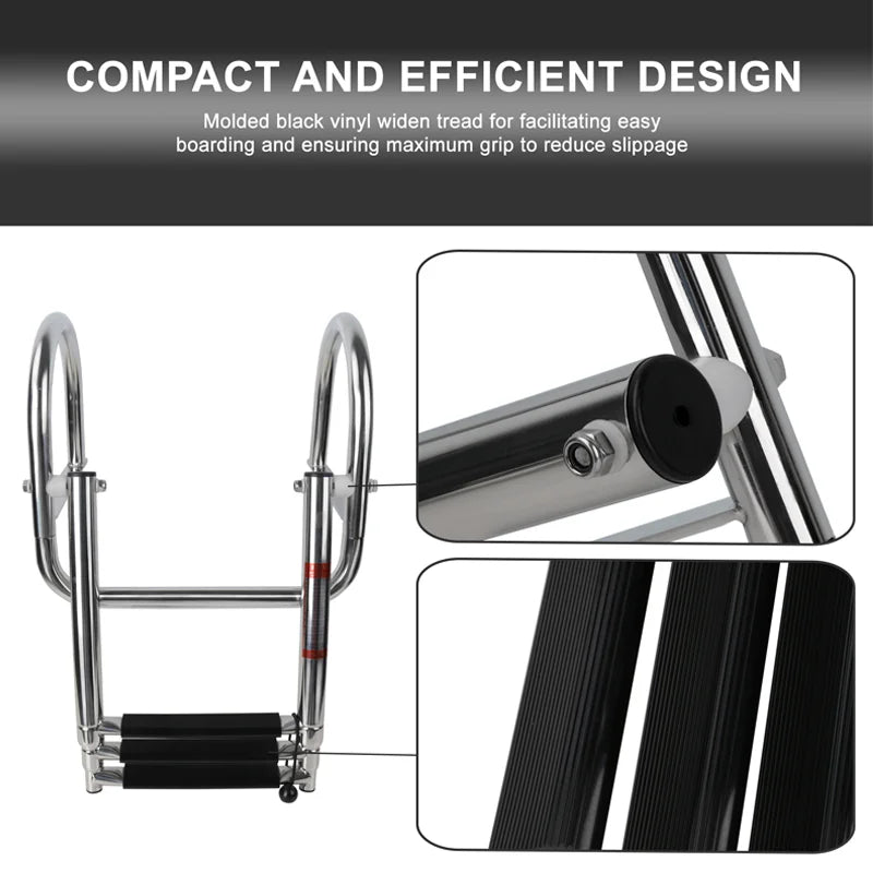 Telescoping Boat Ladder with Handrails