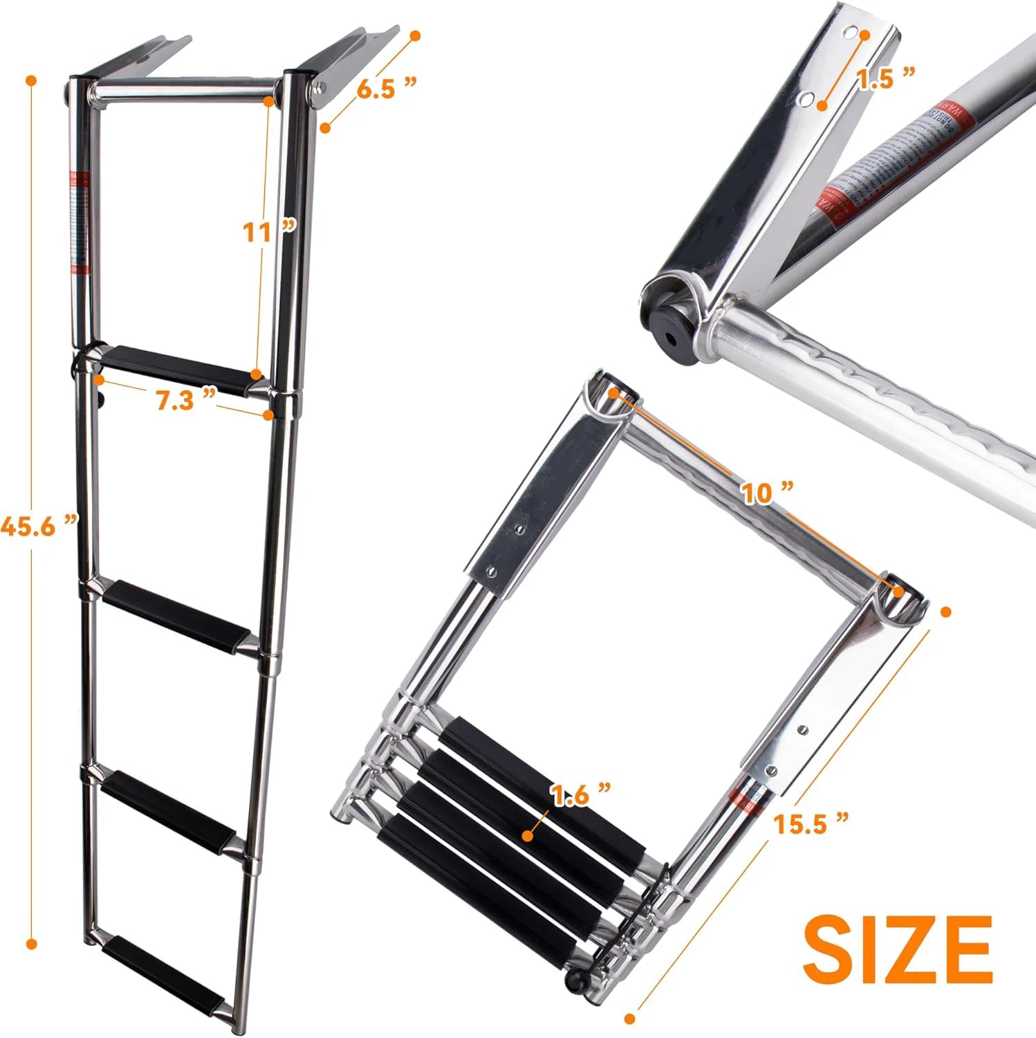 Boat Ladder 4 Step Folding