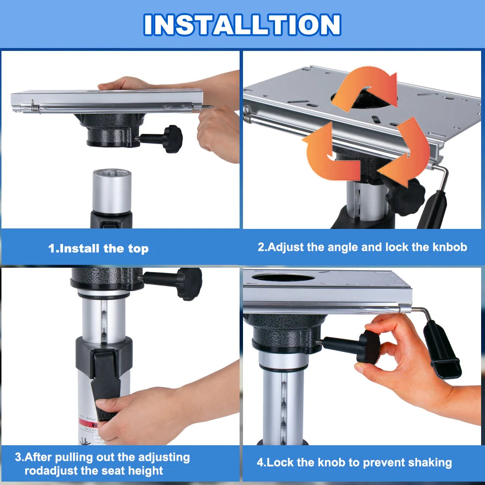Boat Seat Pedestals with Slide 13 to 18 in