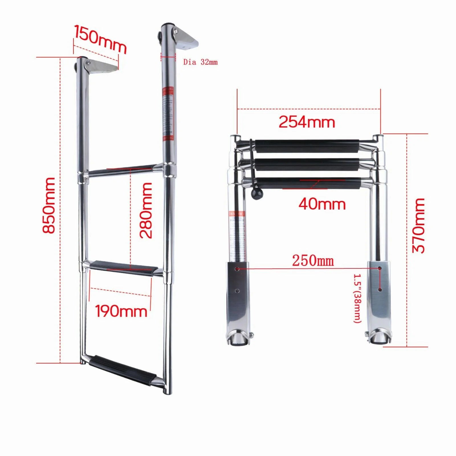 Stainless Telescoping Boat Ladder