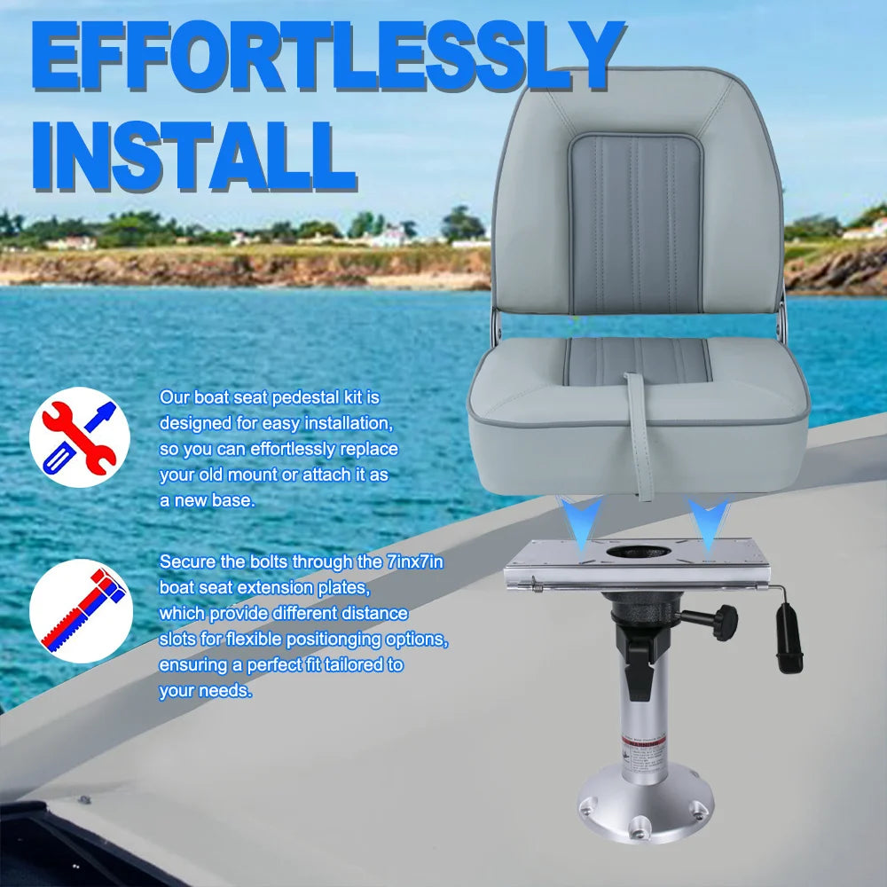 Boat Seat Pedestals with Slide 13 to 18 inches