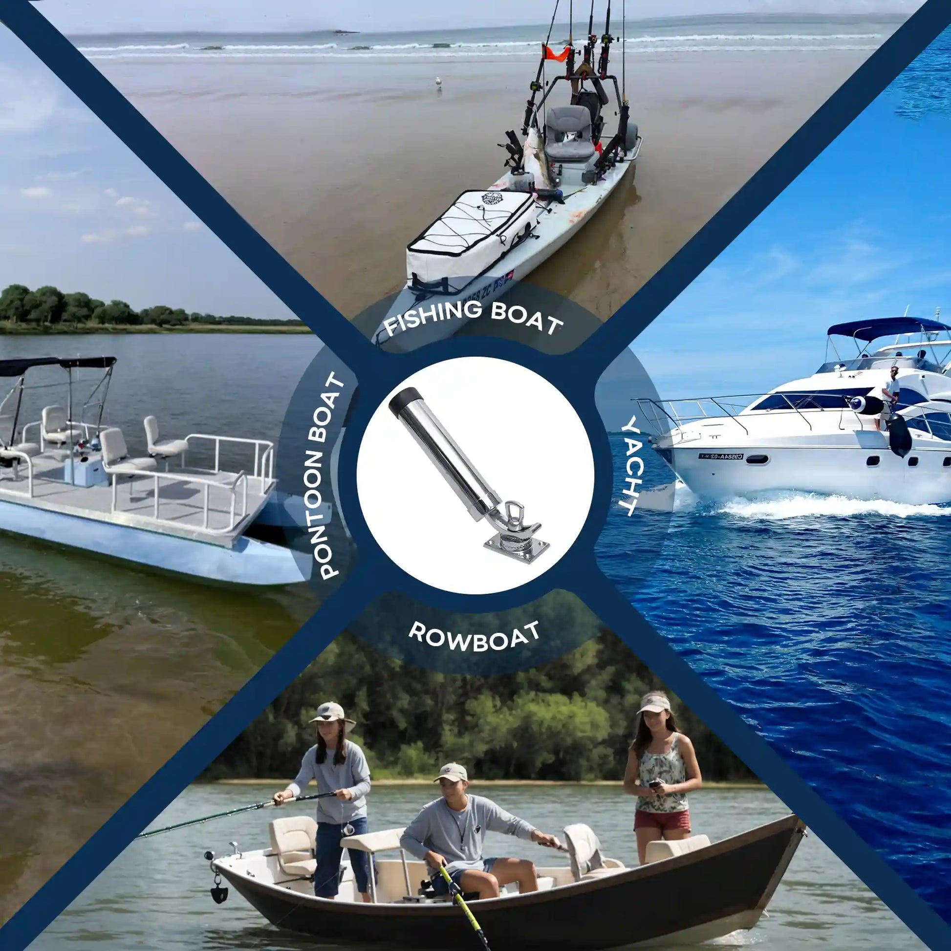 Adjustable Boat Fishing Rod Holder