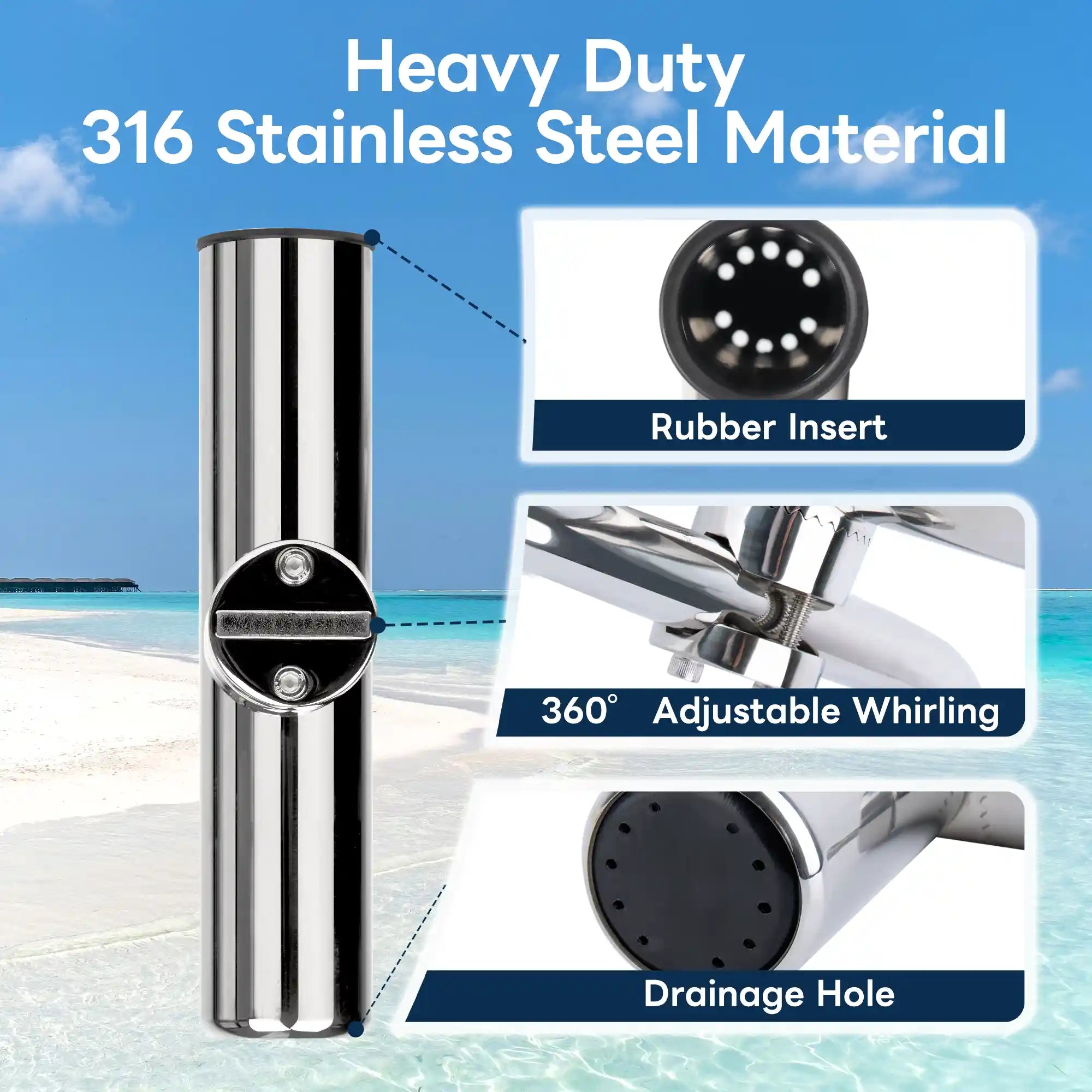 adjustable fishing pole brackets heavy duty Automatic Spring Rod Holder 2 Pack 1 stagger at coupler end avoids bent ends rubbing Adjustable Fishing Rod Holder