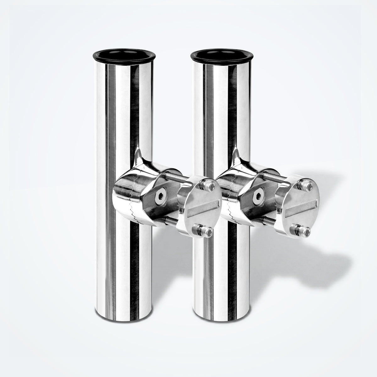 Marinexplore 2-pack stainless steel clamp-on fishing rod holders sized for 7/8 to 1 inch boat rails.