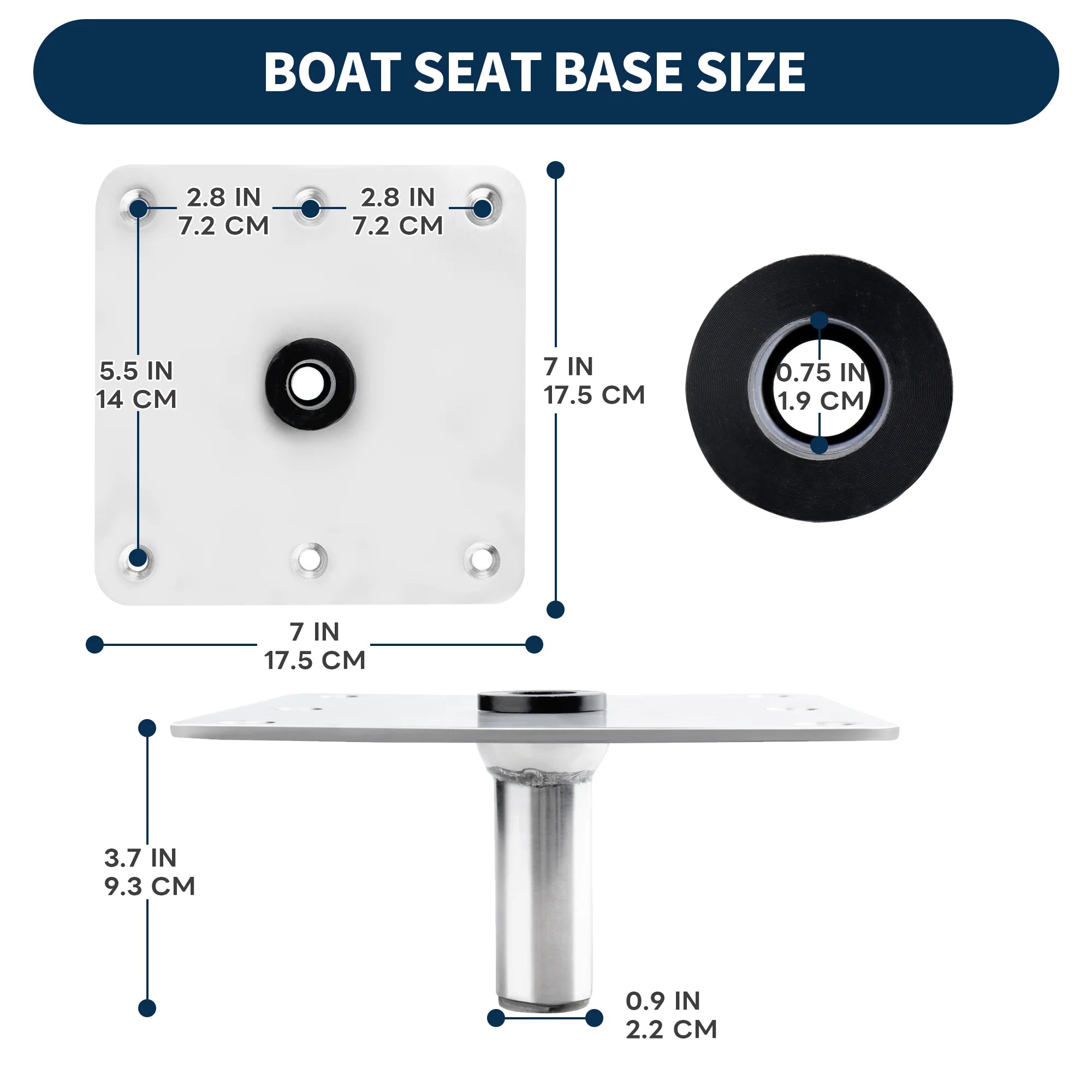 Boat Seat Base 7" x 7"